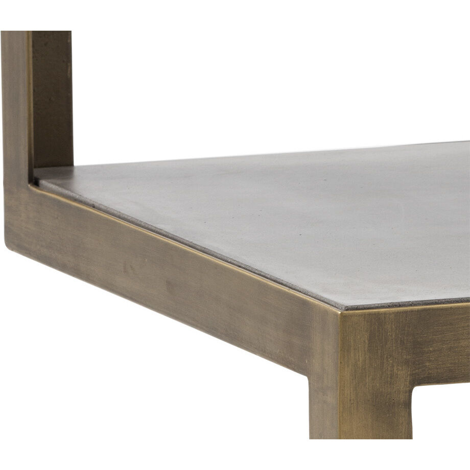 Rubix 23.5 X 18 inch Grey / Antique Brass End Table